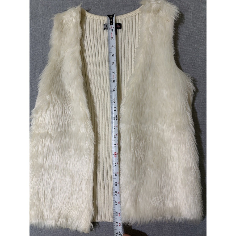 Women's J.J. Basics Soft Vest Sweater Ivory Size Large - Picture 5 of 8